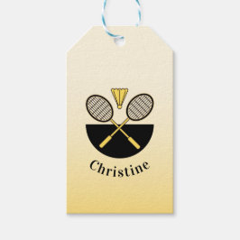 Personalisiert Badminton Rackets Birdie Yellow Omb Geschenkanhänger
