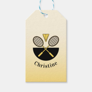 Personalisiert Badminton Rackets Birdie Yellow Omb Geschenkanhänger
