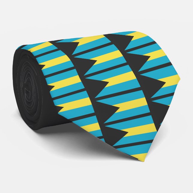 Personalisiert BAHAMIAN FLAG Monogram Neck Tie Krawatte (Gerollt)