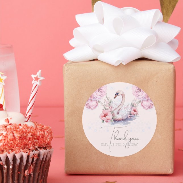 Personalisiert Ballerina Birthday Glitzer Runder Aufkleber (Party)