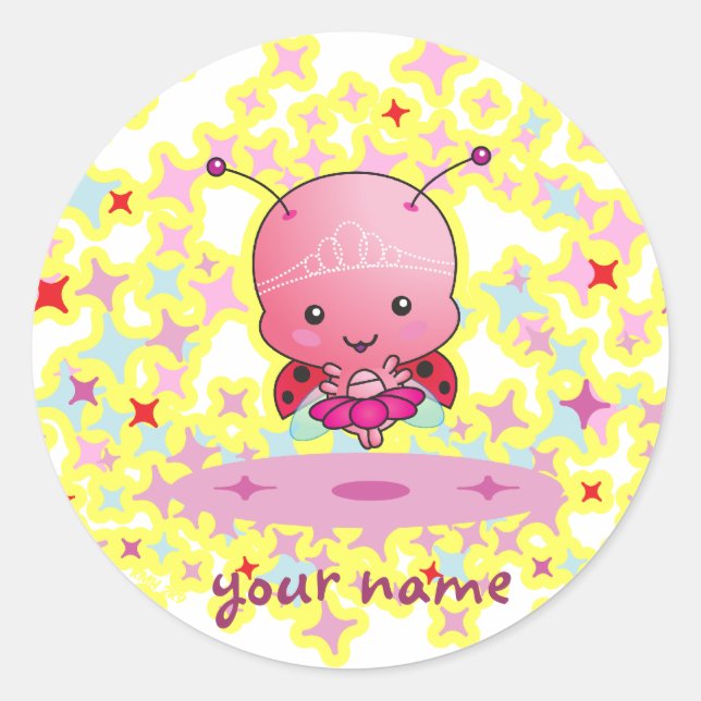 Personalisiert Ballerina Ladybug Sticker (Vorderseite)