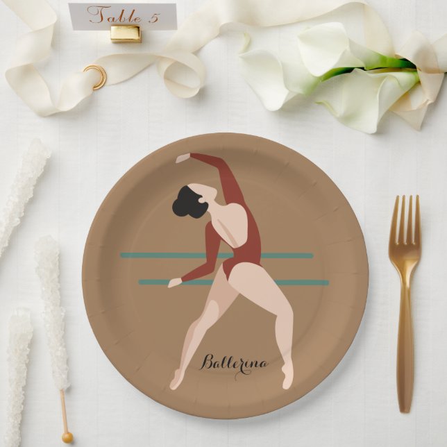 Personalisiert Ballerina Pappteller (Hochzeit)