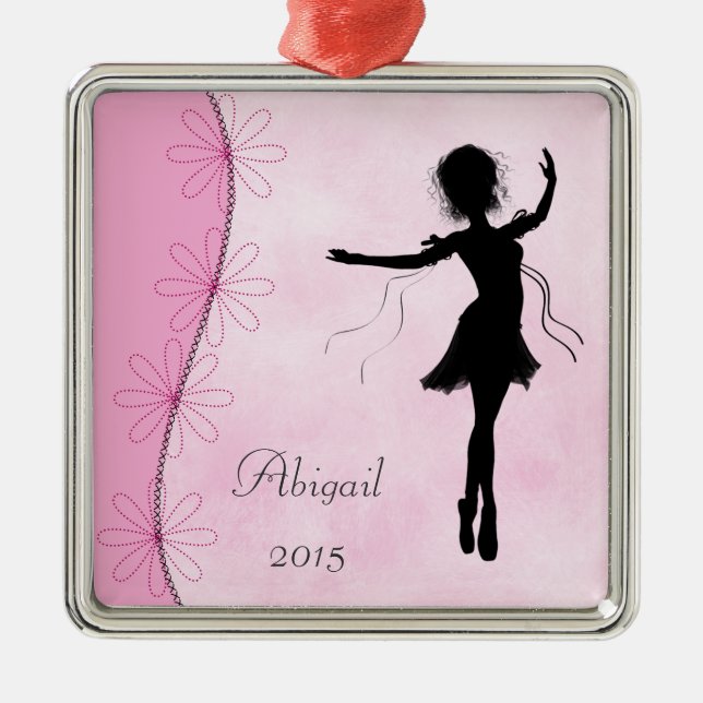 Personalisiert Ballerina Silhouette Ornament (Vorne)