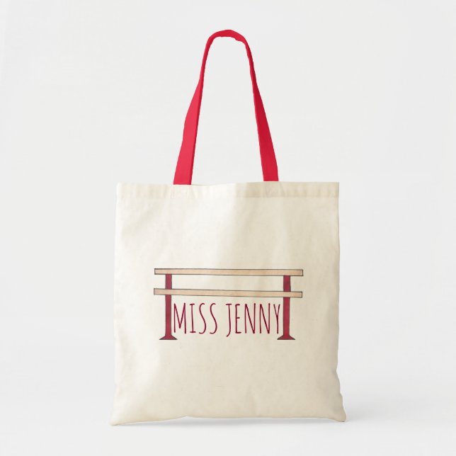 Personalisiert Ballet Barre Dance Teacher Geschenk Tragetasche (Vorne)