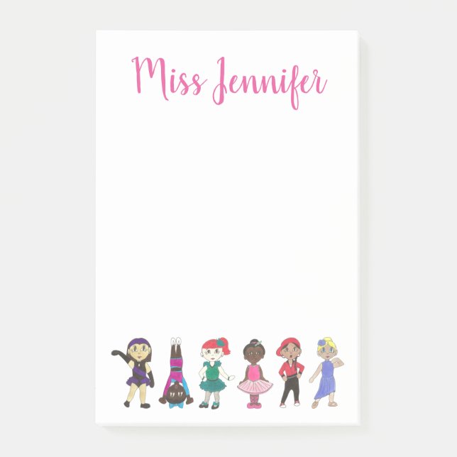 Personalisiert Ballet Jazz Steche Tanzlehrerstudio Post-it Klebezettel (Vorderseite)