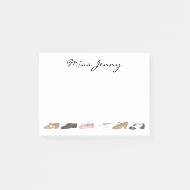 Personalisiert Ballet Steche Jazz Dance Teacher Ge Post-it Klebezettel (Vorderseite)