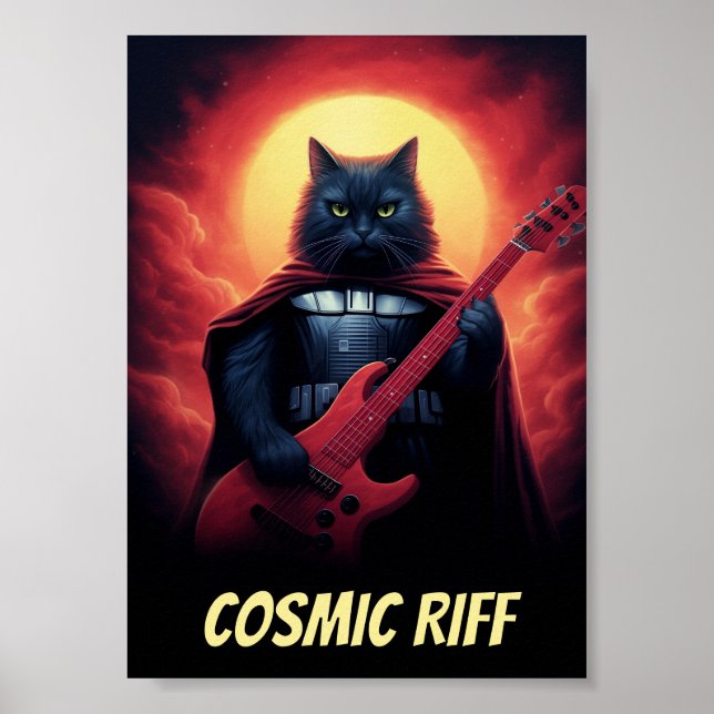 Personalisiert-Band-Poster | Funny Sci-Fi Cat Poster (Vorne)