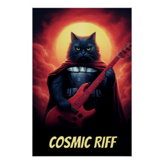 Personalisiert-Band-Poster | Funny Sci-Fi Cat Poster