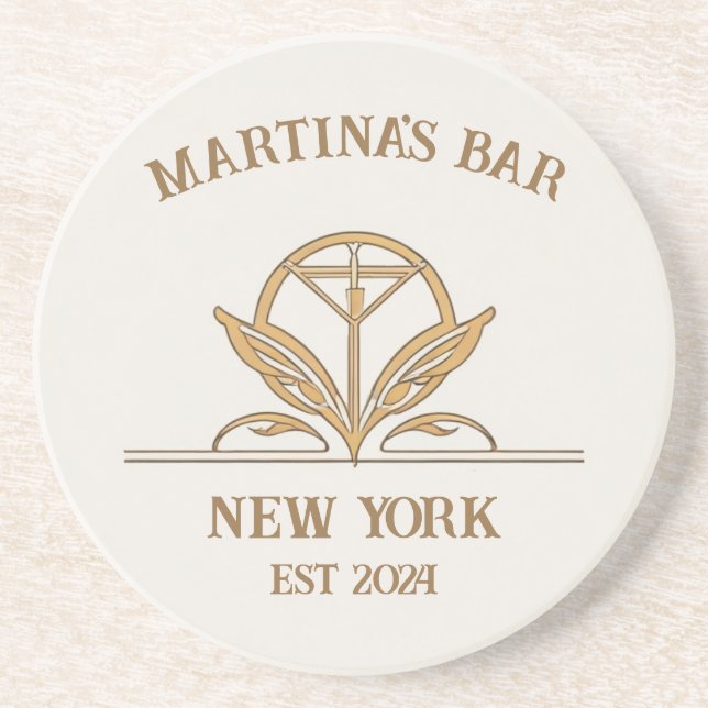 Personalisiert Bar signieren Martini Logo Individu Getränkeuntersetzer (Vorne)