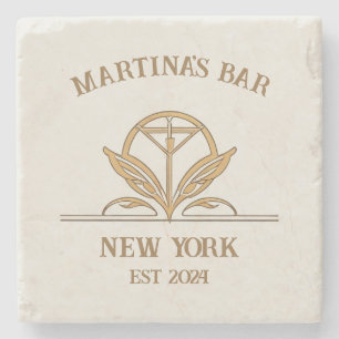 Personalisiert Bar signieren Martini Logo Individu Steinuntersetzer