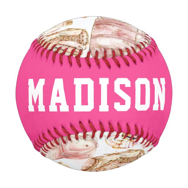 Personalisiert Baseball Luxury Girl Birthday (Rückseite)
