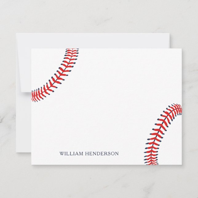 Personalisiert Baseball Stationery Custom Baseball Dankeskarte (Vorderseite)