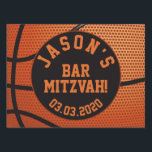 Personalisiert Basketball Bar Mitzvah Gartenschild<br><div class="desc">Personalisierter Basketball Bar Mitzvah Werft Schild in Orange und Schwarz. Personalisiert mit Name und Bar Mitzvah Datum.</div>