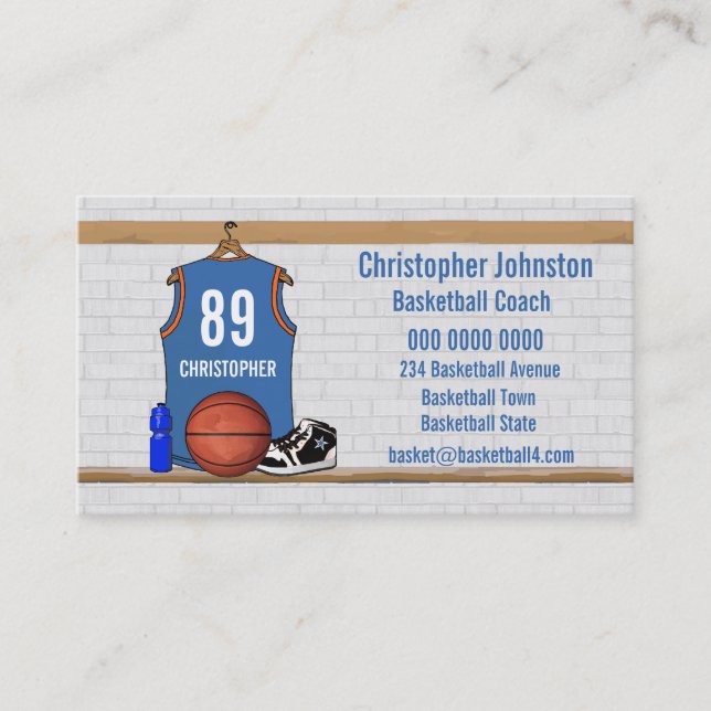 Personalisiert Basketball Jersey (LBO) Visitenkarte (Vorderseite)