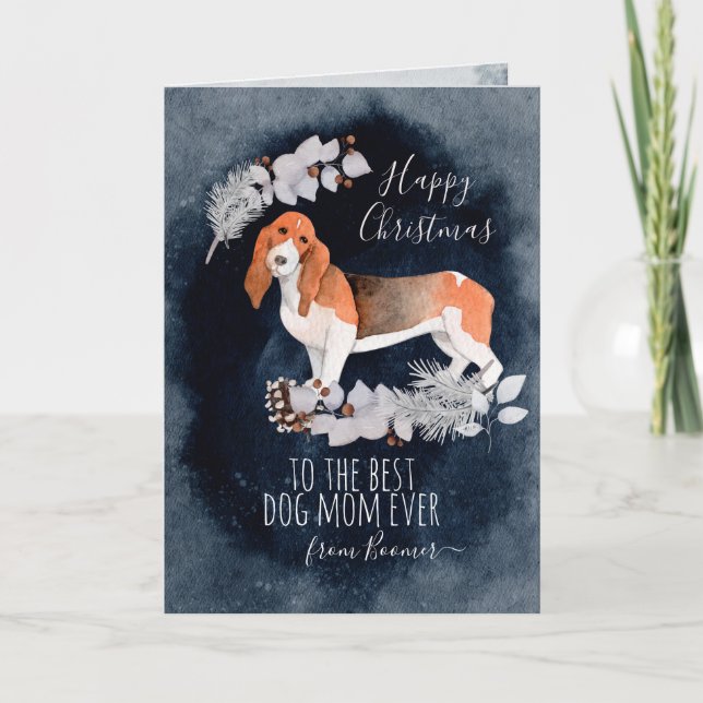 Personalisiert Bassett Hound Mama Weihnachten (Vorderseite)
