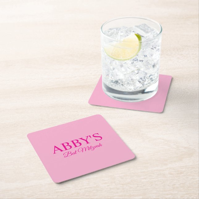 Personalisiert Bat Mitzvah Drink Untersetzer (Vor Ort)