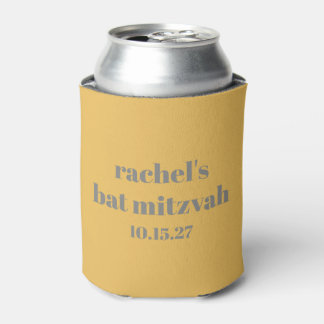 Personalisiert Bat Mitzvah Gevor Yellow Gray Dosenkühler