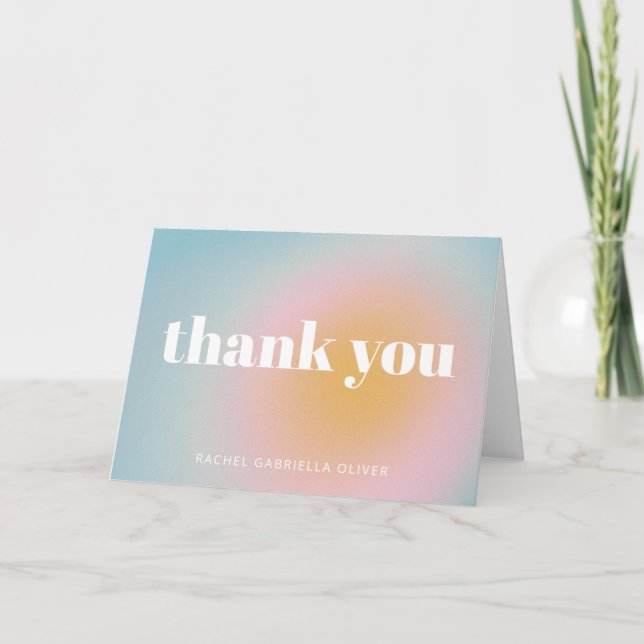 Personalisiert Bat Mitzvah Soft Blue Pastell Gradi Dankeskarte (Vorderseite)