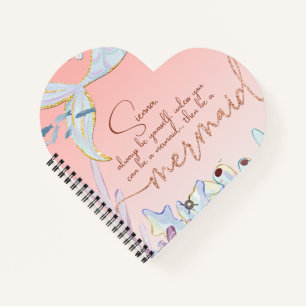 Personalisiert "Be a Mermaid" Pastel Glitzer Notizbuch