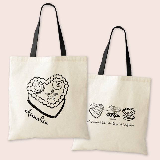 Personalisiert Beach Bachelorette Tasche Seashell  (Von Creator hochgeladen)