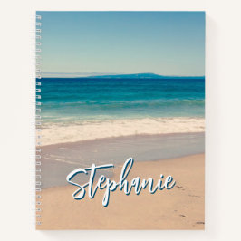 Personalisiert Beach Foto Blue Landschaftlich Notizbuch
