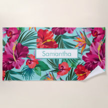 Personalisiert Beach Handtuch Hibiskus