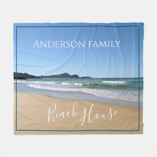 Personalisiert Beach House Fleece Throw Blanket (Vorderseite (Horizontal))