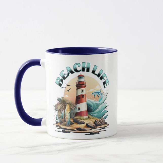 Personalisiert Beach Life Tasse (Links)
