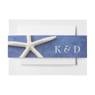 Personalisiert Beach Wedding White Star Fish auf B Einladungsbanderole