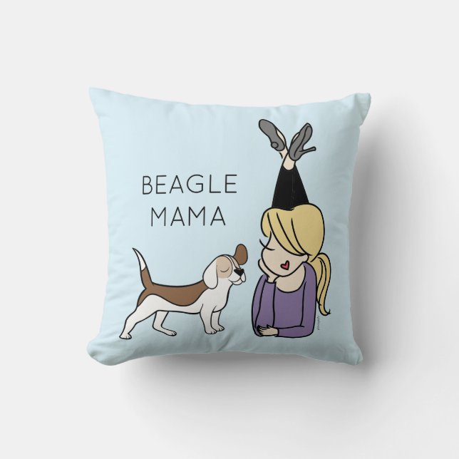 Personalisiert Beagle Mama  Kissen (Vorderseite)