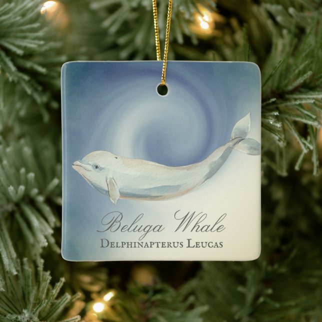 Personalisiert Beautiful Beluga Whale Weihnachten Keramikornament (Baum)