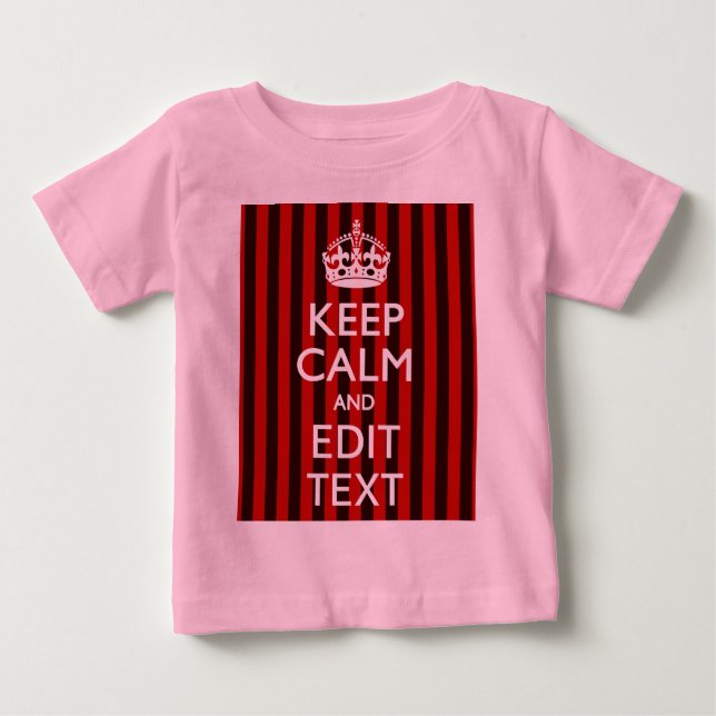 Personalisiert Behalten Beruhigen Sie die rot gest Baby T-shirt (Vorderseite)