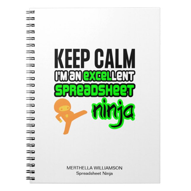 Personalisiert Behalten Calm EXCELlent SPREADSHEET Notizblock (Vorderseite)