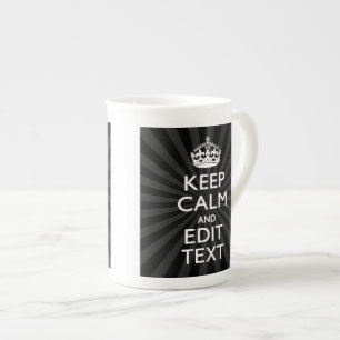Personalisiert BEHALTEN CALM Ihren Text Black Sunb Prozellantasse