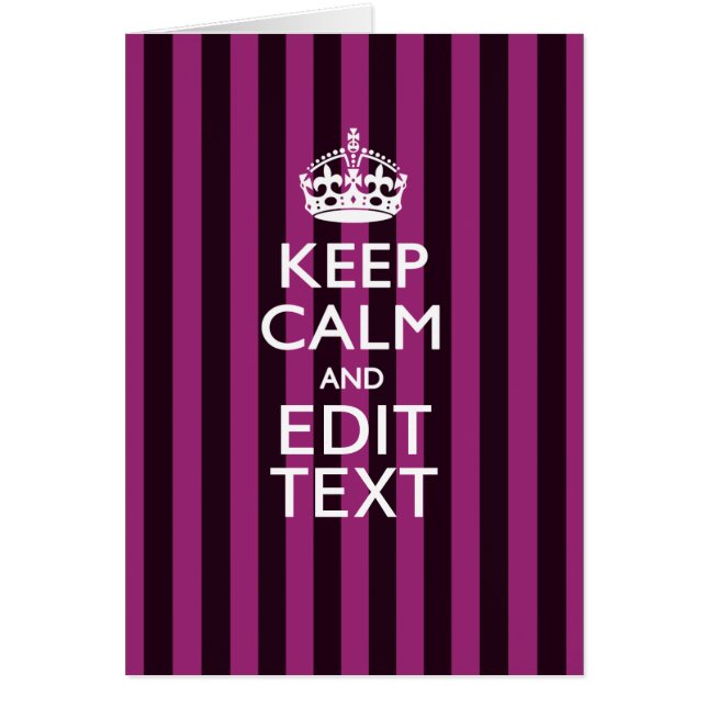 Personalisiert BEHALTEN CALM Ihren Text Fuchsia St (Vorne)