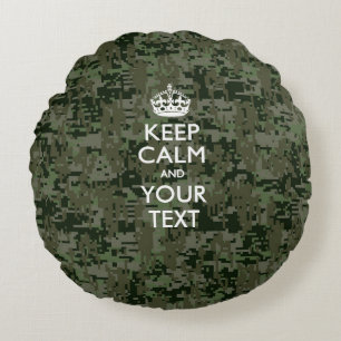 Personalisiert BEHALTEN CALM und digitale Camoufla Rundes Kissen
