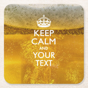 Personalisiert BEHALTEN CALM und Ihr Text auf Bier Rechteckiger Pappuntersetzer