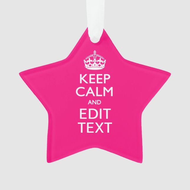 Personalisiert BEHALTEN CALM und Ihr Text auf Fuch Ornament (Vorderseite)