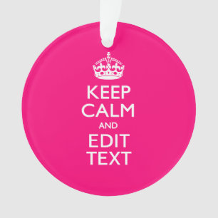 Personalisiert BEHALTEN CALM und Ihr Text auf Fuch Ornament
