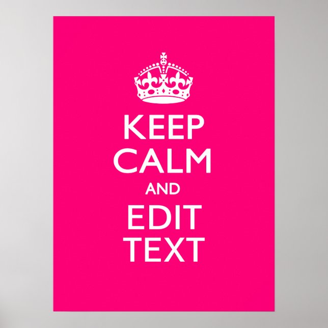 Personalisiert BEHALTEN CALM und Ihr Text auf Fuch Poster (Vorne)