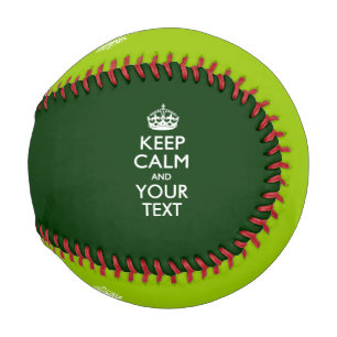 Personalisiert BEHALTEN CALM und Ihr Text auf grü Baseball