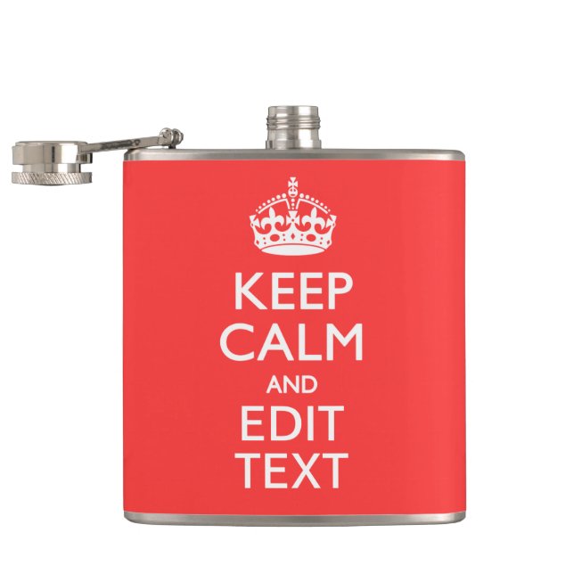 Personalisiert BEHALTEN CALM und Ihr Text auf Pink Flachmann (Geöffnet)