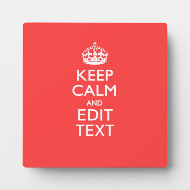 Personalisiert BEHALTEN CALM und Ihr Text auf Pink Fotoplatte (Vorderseite)