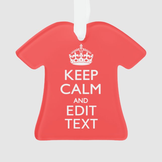 Personalisiert BEHALTEN CALM und Ihr Text auf Pink Ornament (Vorderseite)