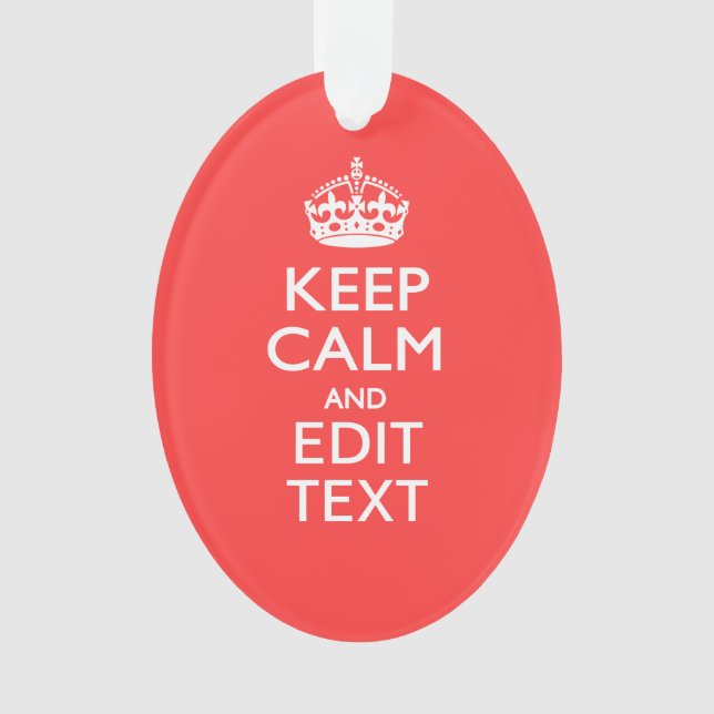 Personalisiert BEHALTEN CALM und Ihr Text auf Pink Ornament (Vorderseite)