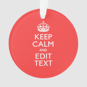Personalisiert BEHALTEN CALM und Ihr Text auf Pink Ornament