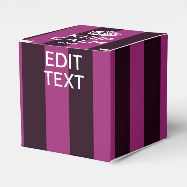 Personalisiert BEHALTEN CALM und Ihr Text auf Rosa Geschenkschachtel (Vorderseite)