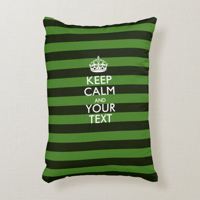 Personalisiert BEHALTEN CALM UND Ihr Text für grün Zierkissen (Vorderseite(Vertikal))