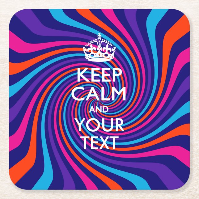 Personalisiert BEHALTEN CALM UND Ihr Text für Swir Rechteckiger Pappuntersetzer (Vorderseite)