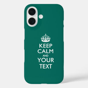 Personalisiert BEHALTEN CALM UND Ihr Text iPhone 16 Hülle